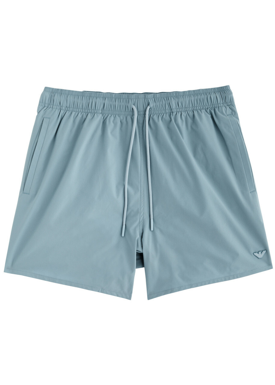 Emporio Armani Logo Shell Swim Shorts Light Blue