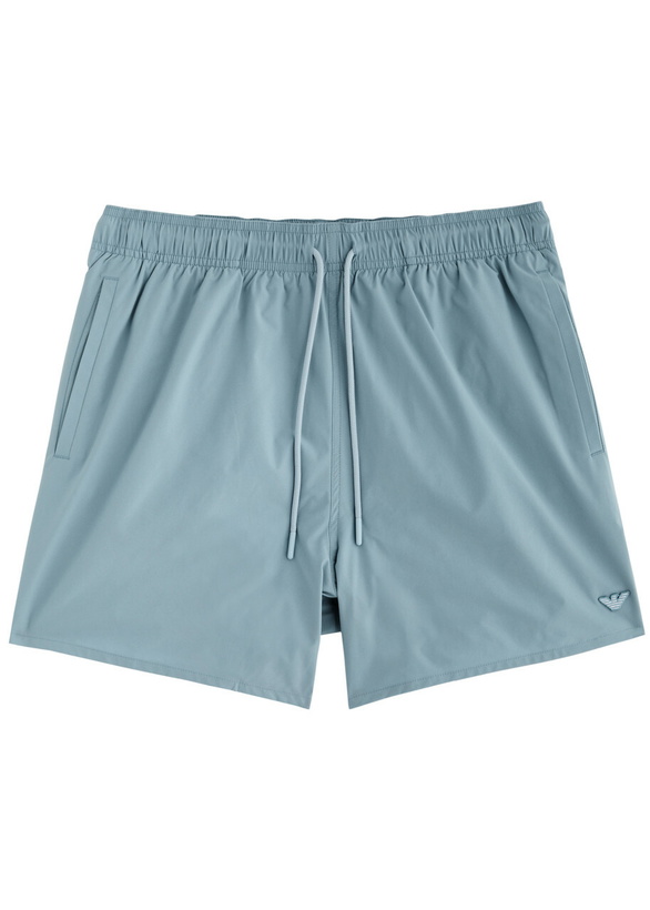 Photo: Emporio Armani Logo Shell Swim Shorts Light Blue