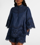 Zimmermann Mahon broderie anglaise denim top