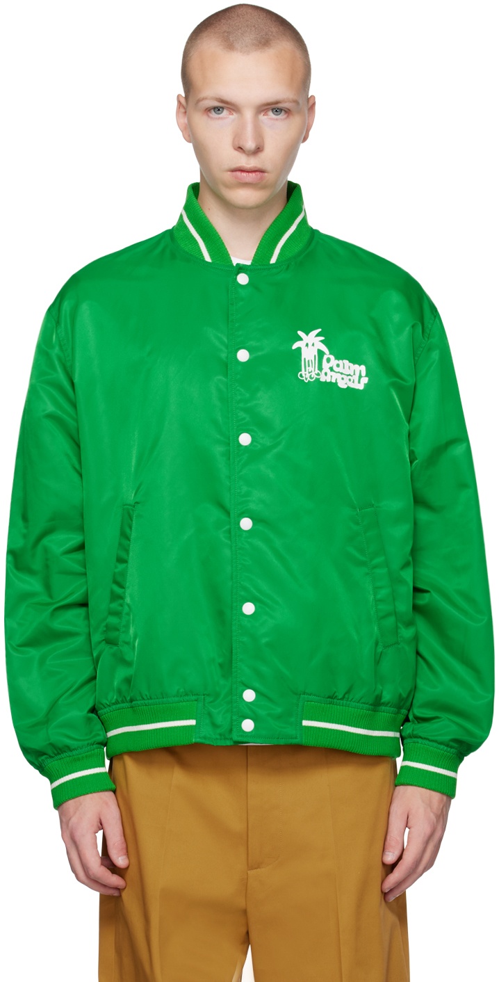 Palm Angels Green Douby Bomber Jacket Palm Angels