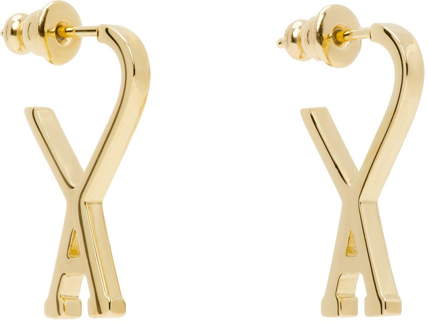 AMI Paris Gold Small Ami de Cœur Earrings