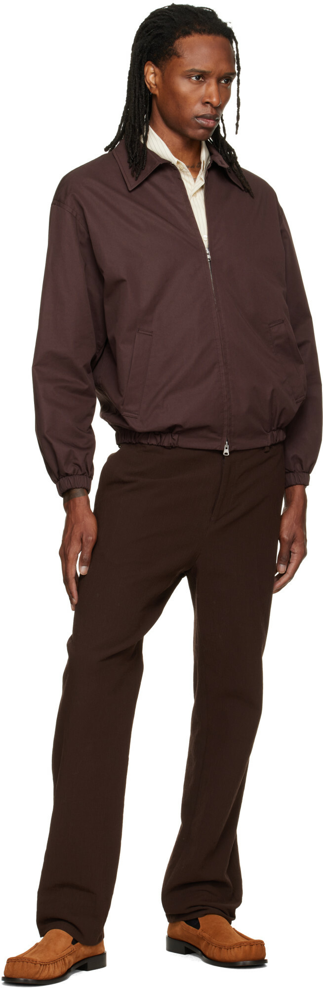 Dunst Brown Collared Blouson Jacket