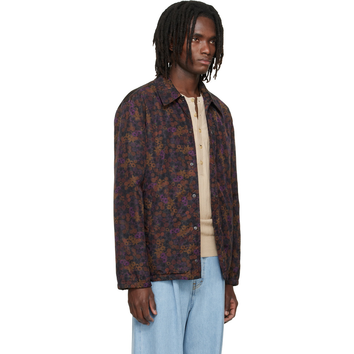Dries Van Noten Brown & Purple Floral Jacket