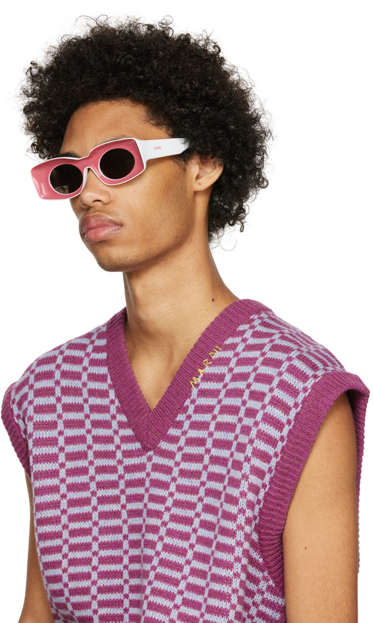 LOEWE Pink & White Paula's Ibiza Original Sunglasses Loewe