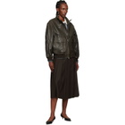 Dunst Brown Stand Collared Leather Jacket