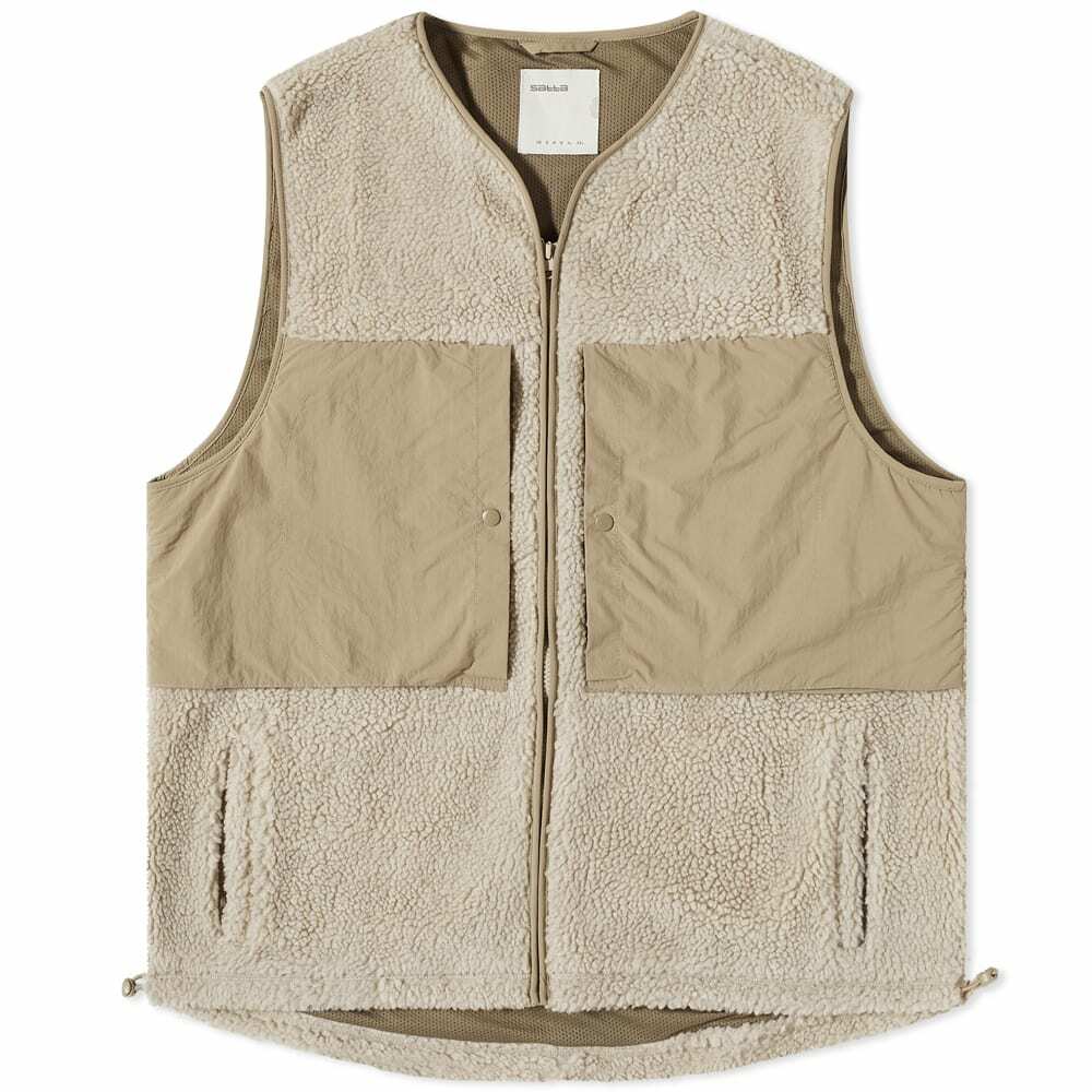 Satta Men s Quasi Sherpa Fleece Vest in Pebble Beige Satta