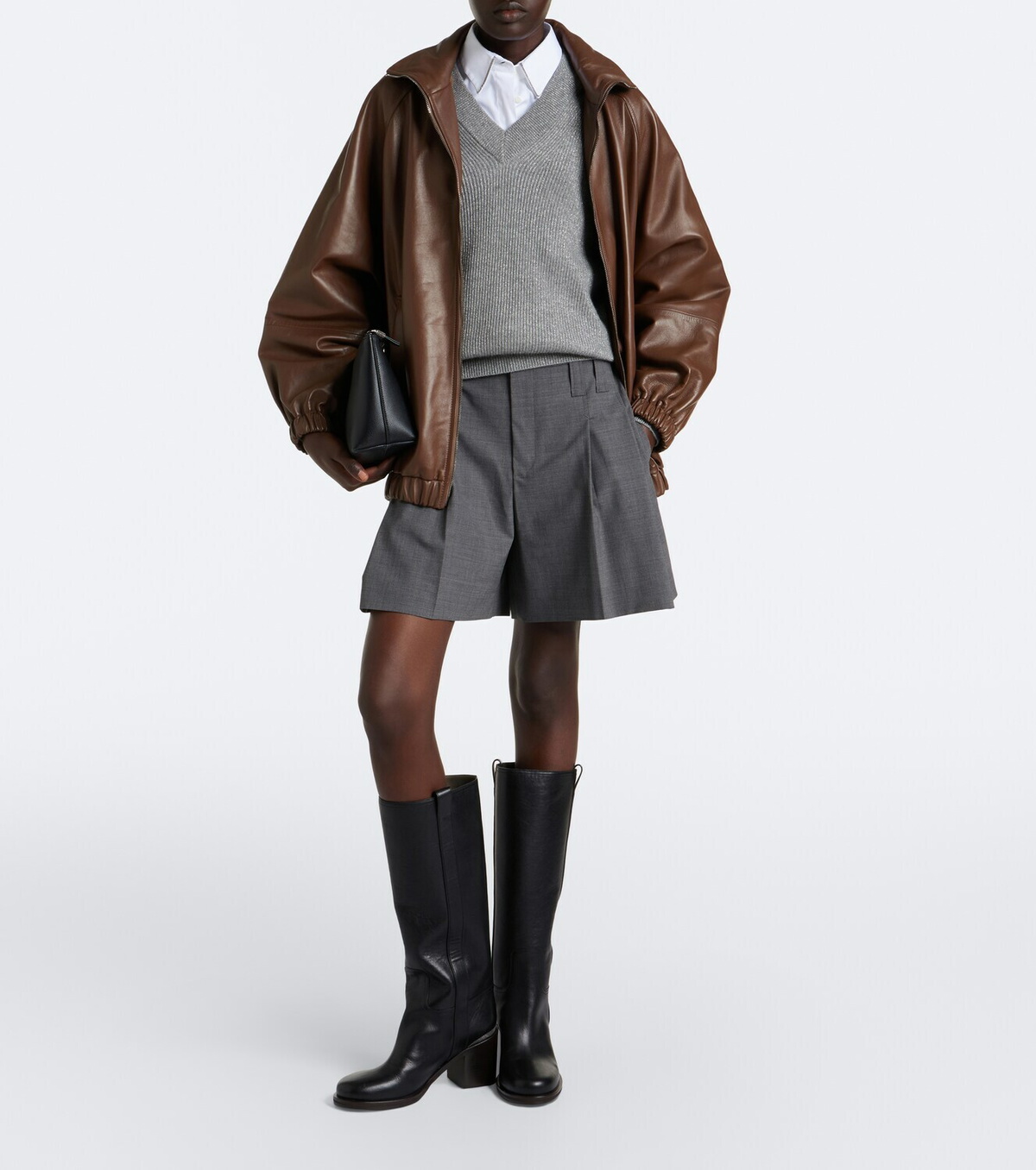 Brunello Cucinelli Monili leather knee-high boots
