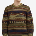 Nike Men's Apparel Life Fair Isle Sweater in Neutral Olive