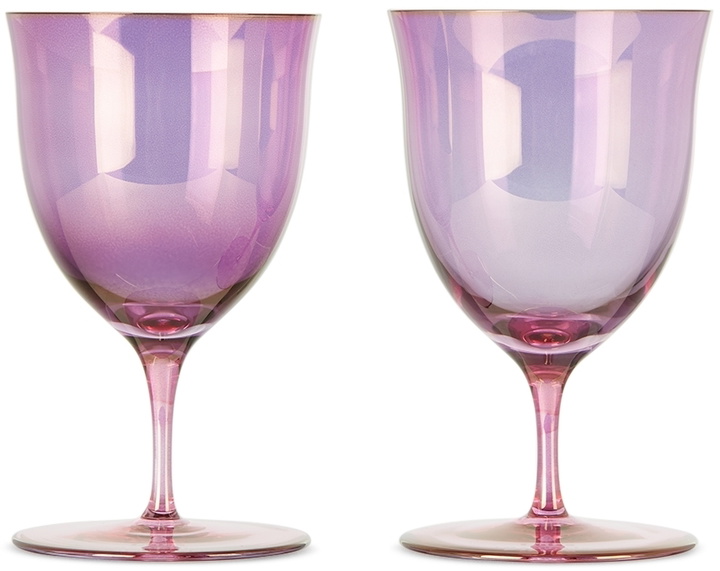 Photo: Luisa Beccaria Purple & Pink Shade Wine Glass Set