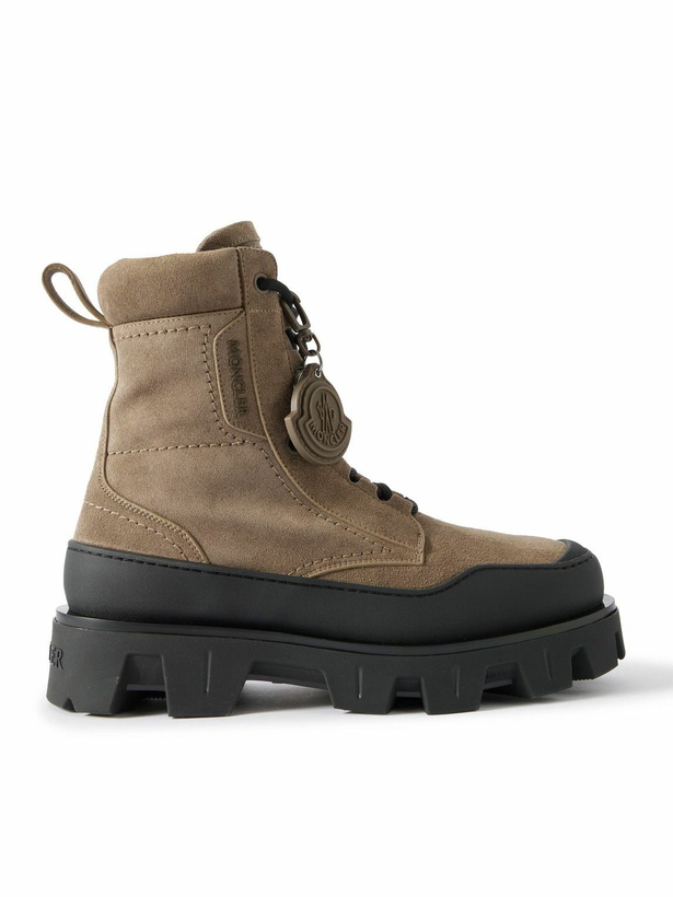 Photo: Moncler - Peak Path Suede Lace-Up Boots - Brown