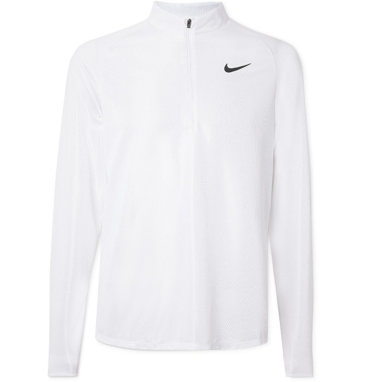 Photo: Nike Tennis - Challenger Dri-FIT Mesh Half-Zip Tennis Top - White