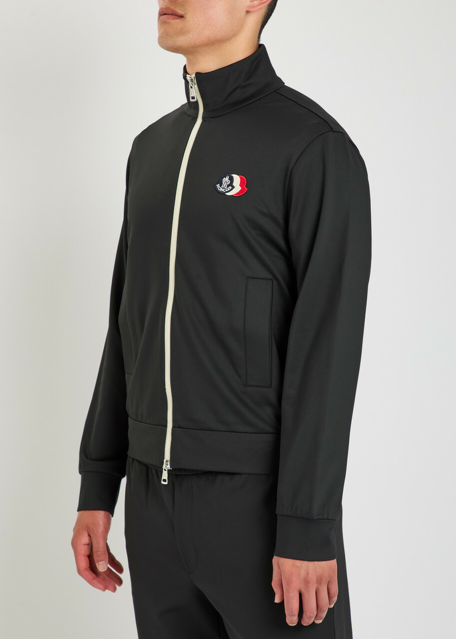 Moncler Logo-appliquéd Jersey Jacket Dark Blue