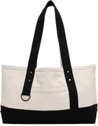Y's Off-White & Black Big Washer Canvas Tote