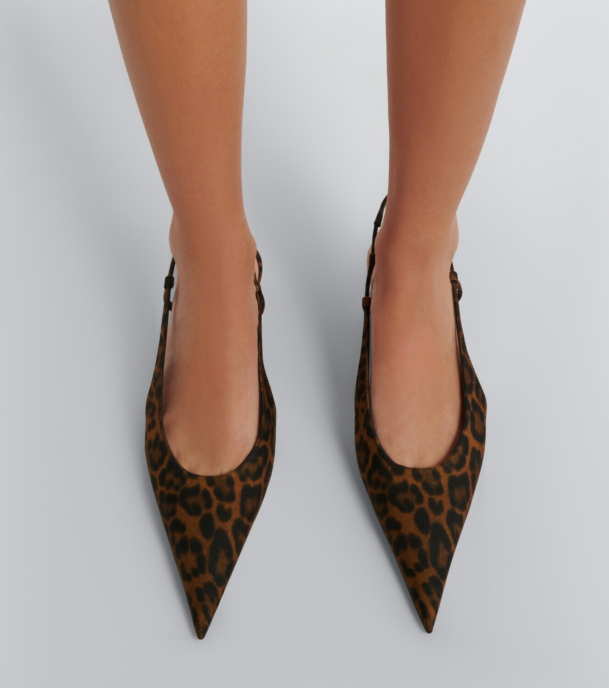 Saint Laurent Secret leopard-print slingback pumps