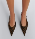 Saint Laurent Secret leopard-print slingback pumps
