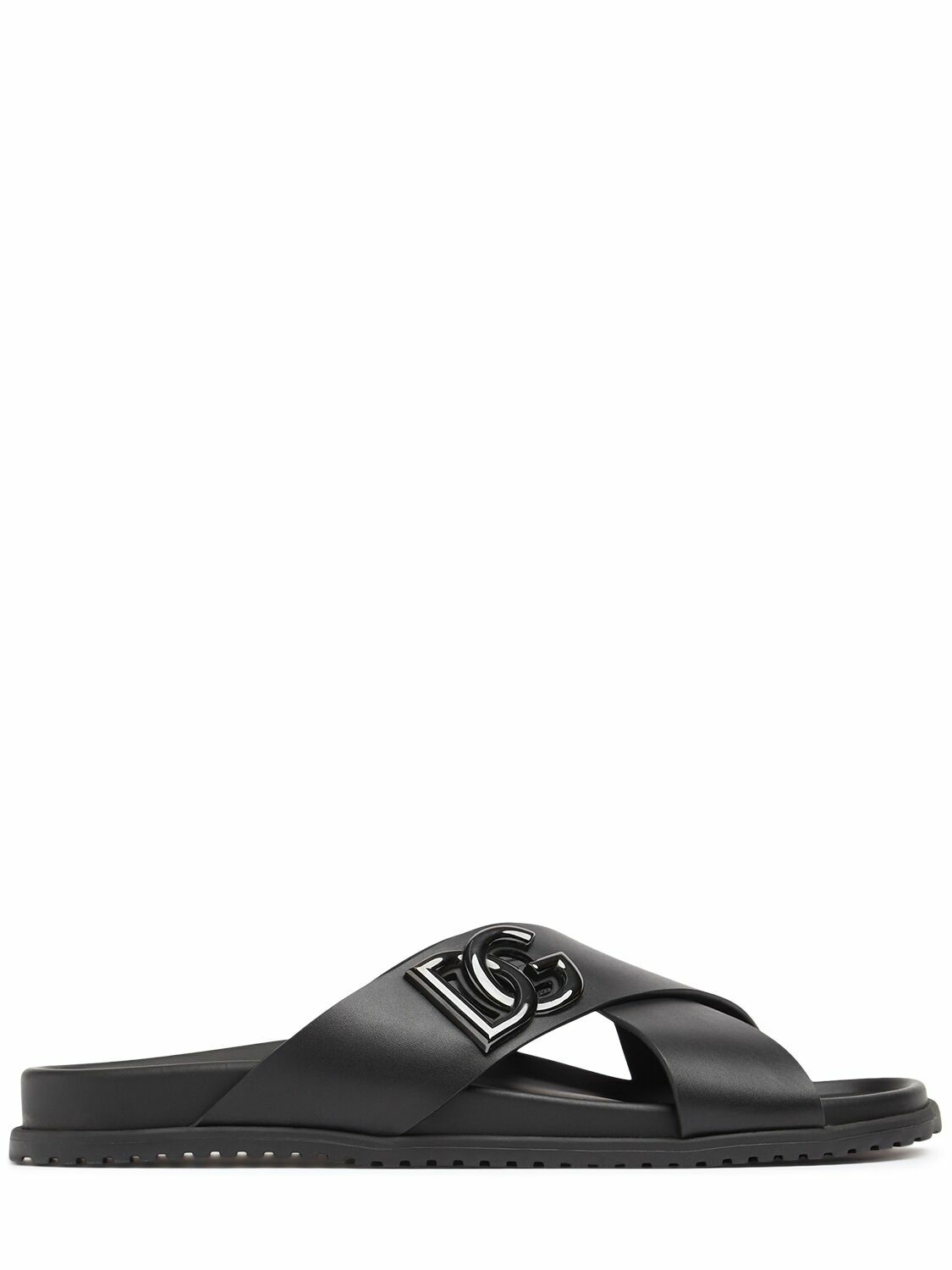 【関税＆送料込み】Dolce & Gabbana Dg Logo Pool Slides Calfskin slides with DG logo in White for Women