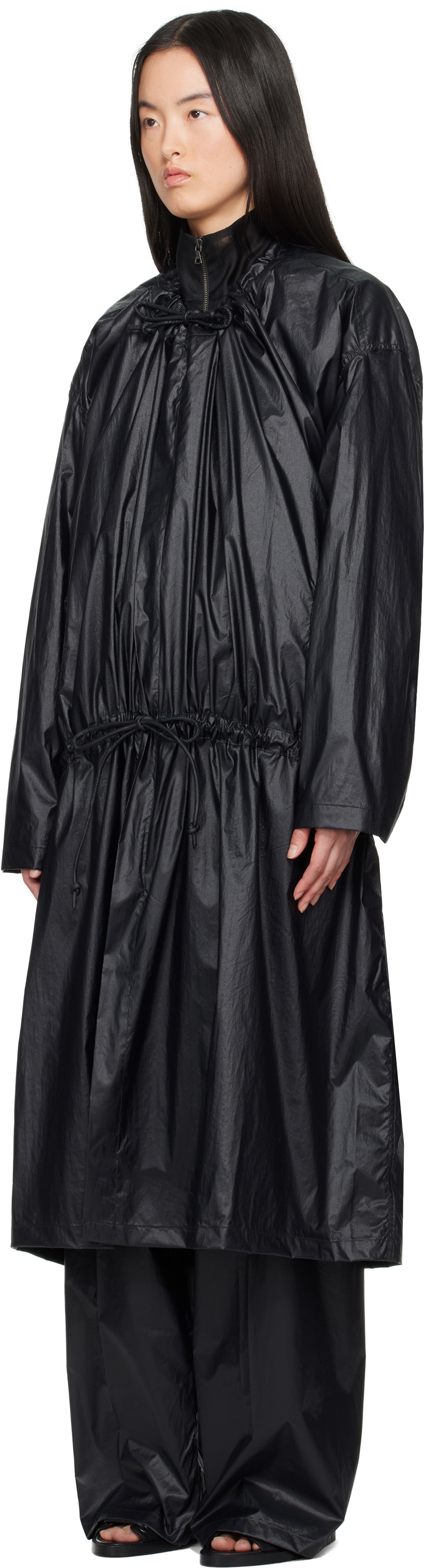 Gabriela Coll Garments Black No.314 Technical Long Coat