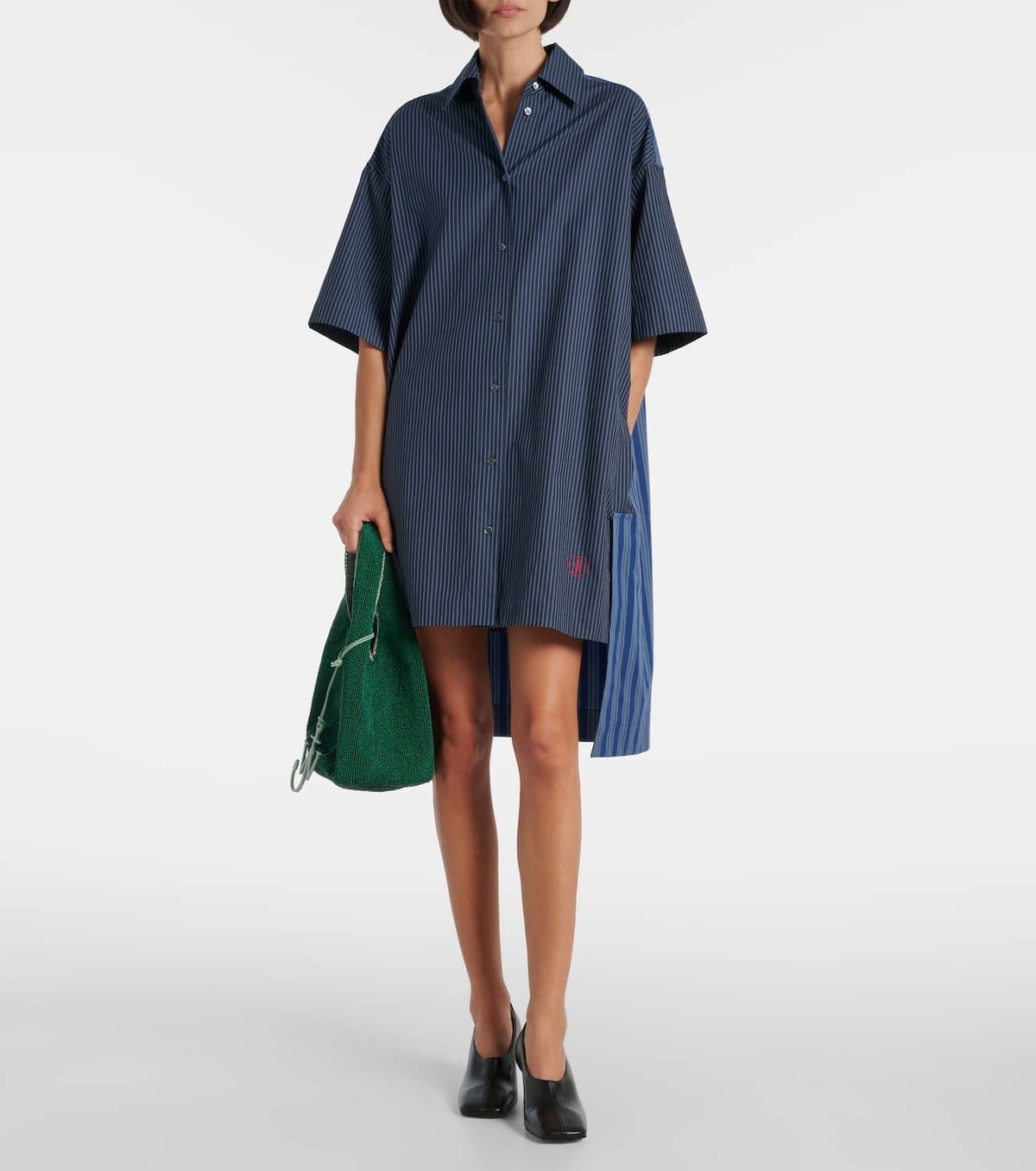 JW Anderson Striped cotton poplin shirt dress