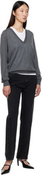Loulou de Saison Gray Julio Cashmere Sweater
