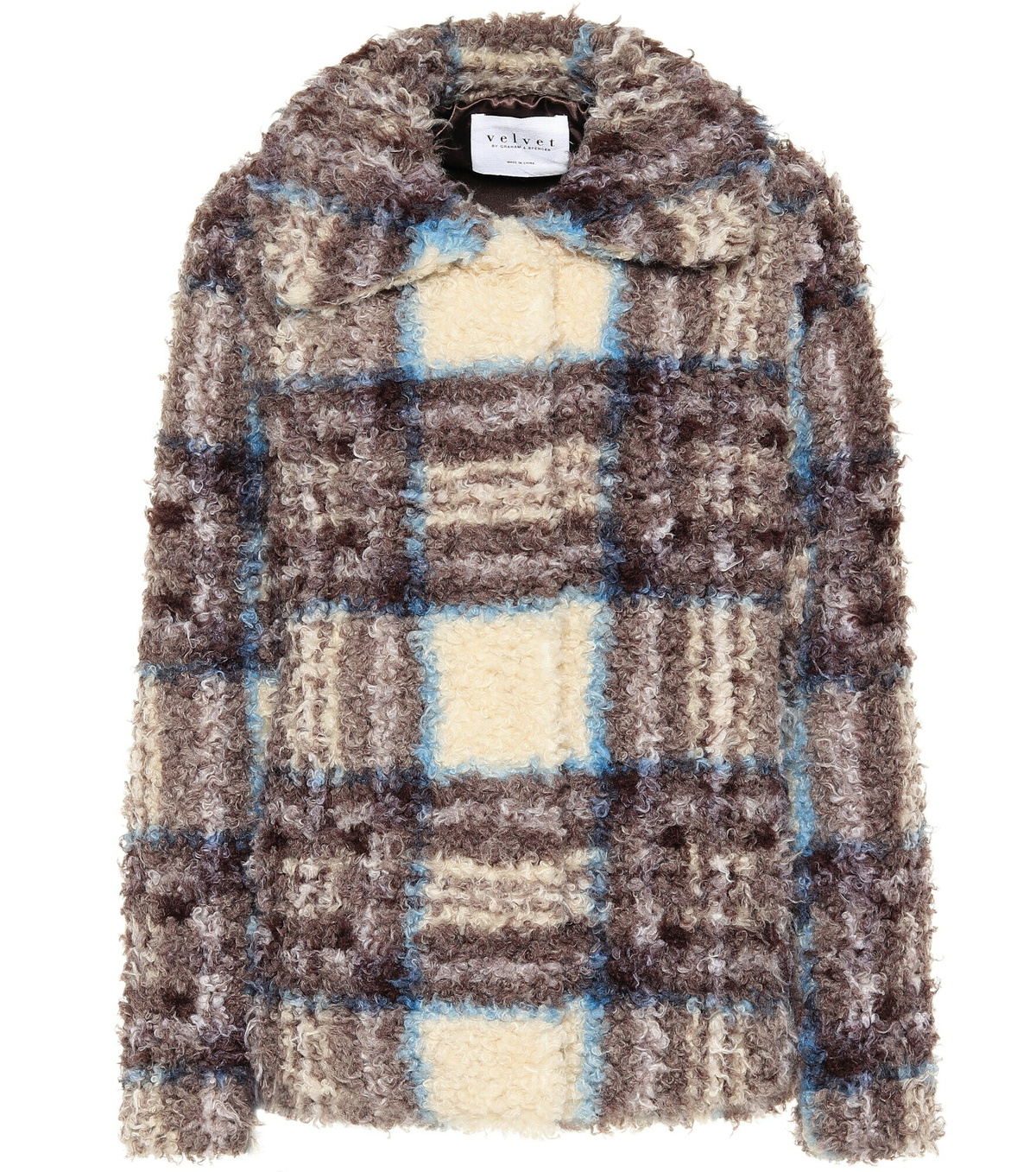 Velvet Dream Plaid Hooded Wool Jacket