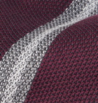 Brioni - 8cm Striped Wool and Silk-Blend Tie - Burgundy
