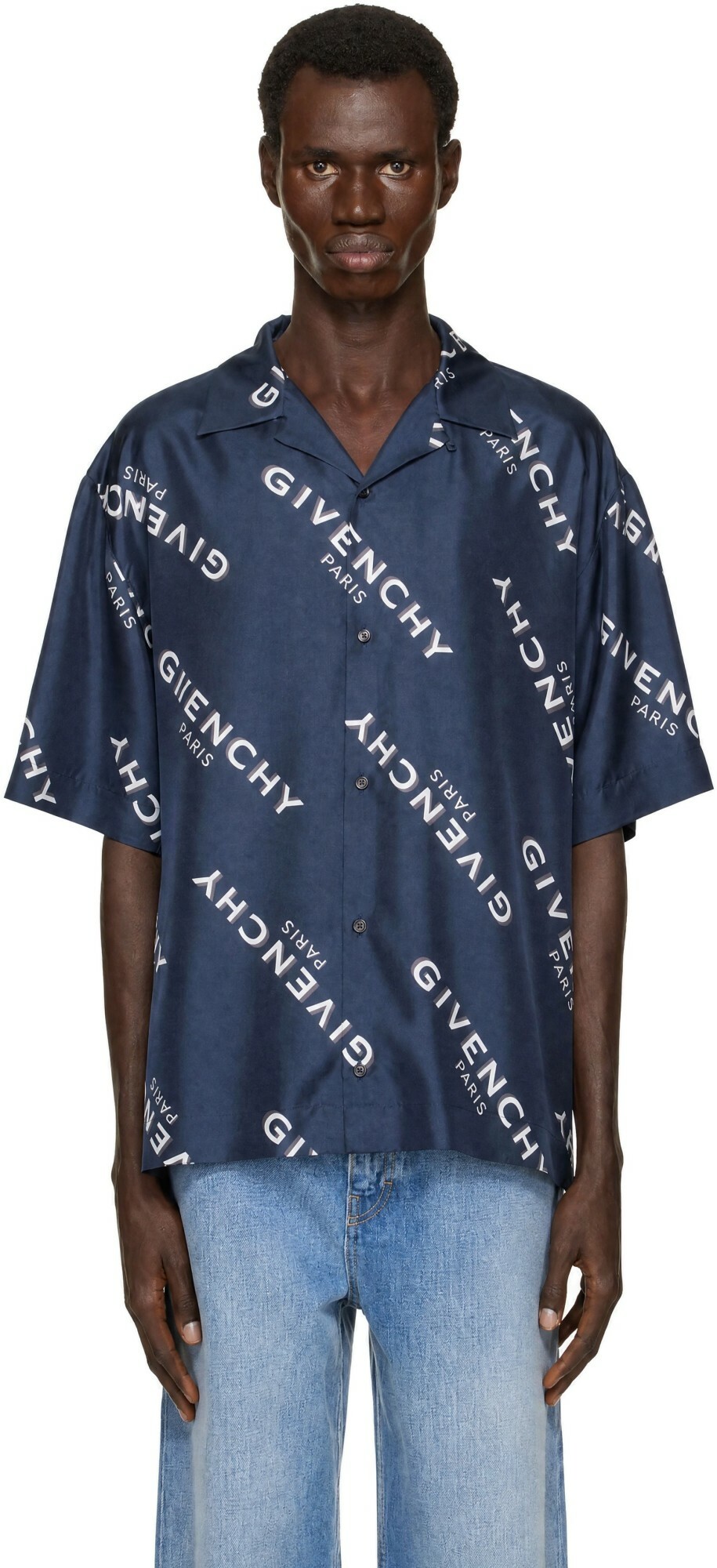 Givenchy Navy Bowling Shirt