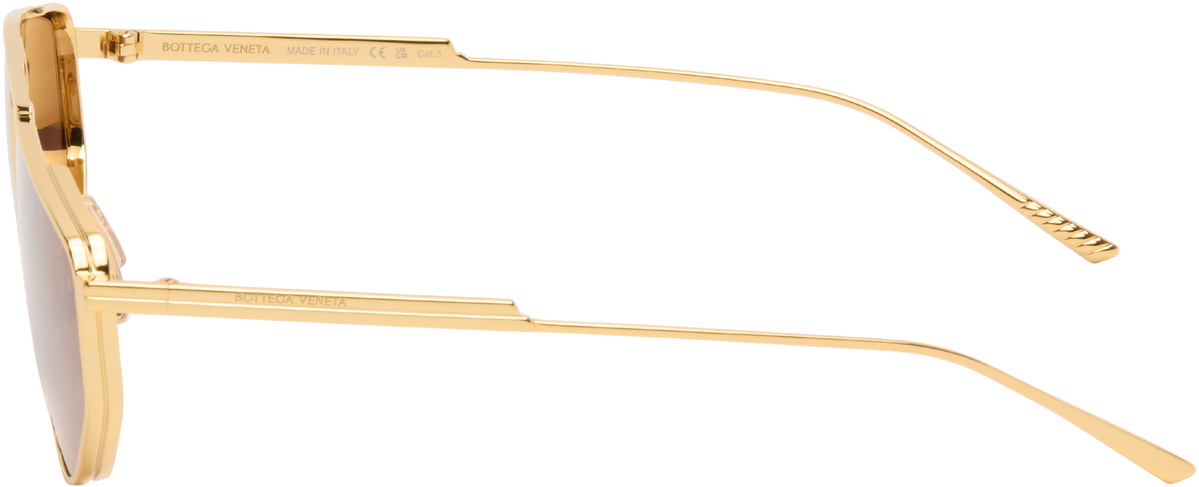 Bottega Veneta Gold Classic Aviator Sunglasses