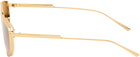 Bottega Veneta Gold Classic Aviator Sunglasses