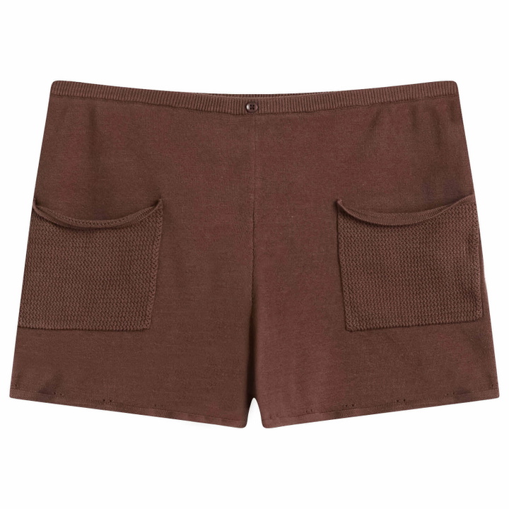 Photo: Peachy Den Women's Marie Knit Shorts in Chocolate