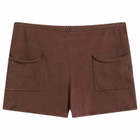 Peachy Den Women's Marie Knit Shorts in Chocolate