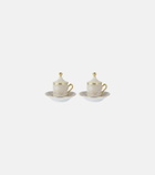 Ginori 1735 Oriente Italiano set of 2 coffee cups, covers, and saucers