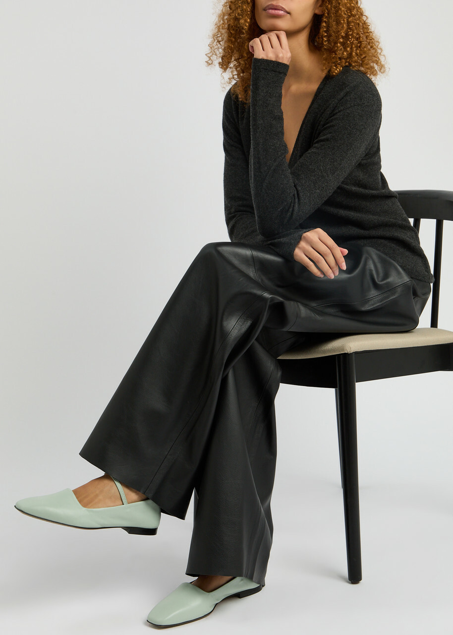 Atp Atelier Petina Leather Ballet Flats Light Green