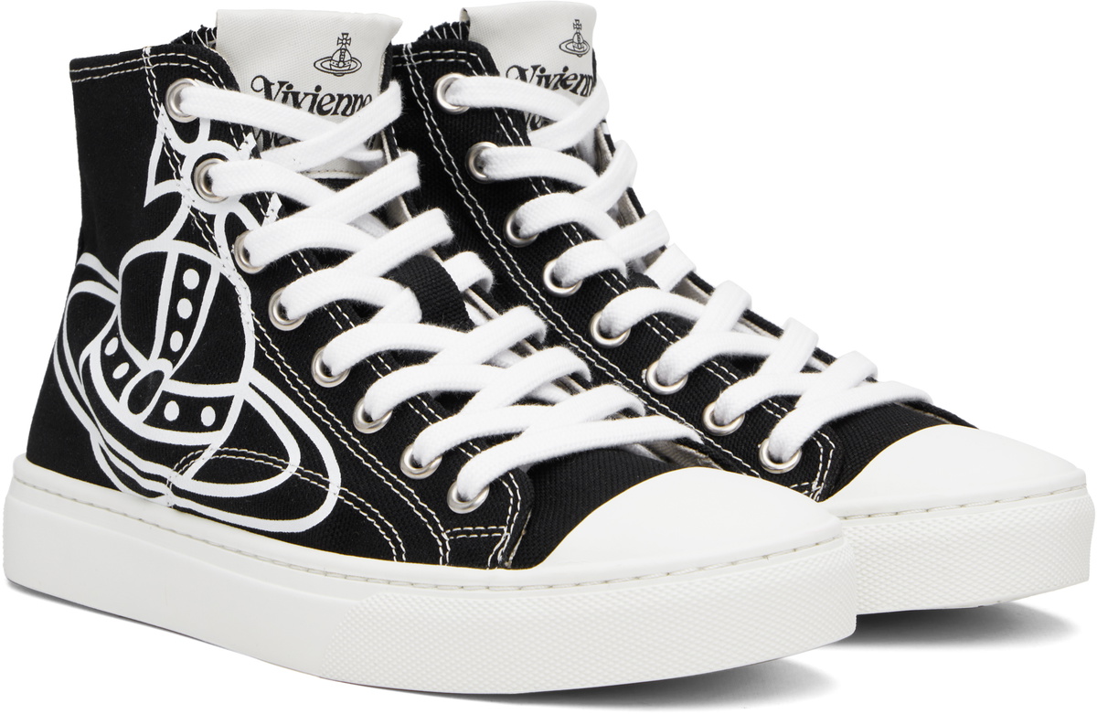 Vivienne Westwood Black Plimsoll High Top Canvas Sneakers