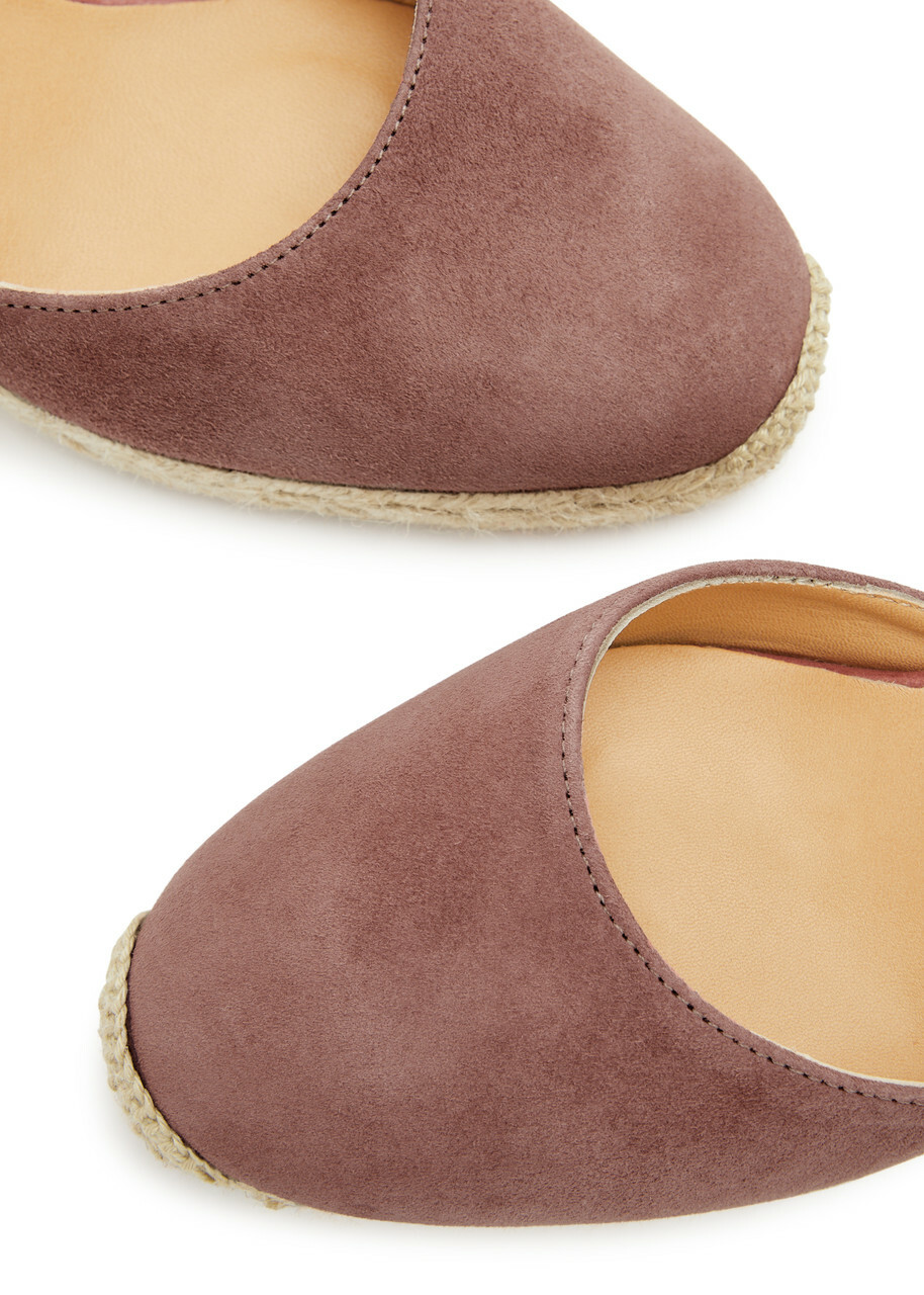 Castañer Carina 80 Suede Wedge Espadrilles Pink
