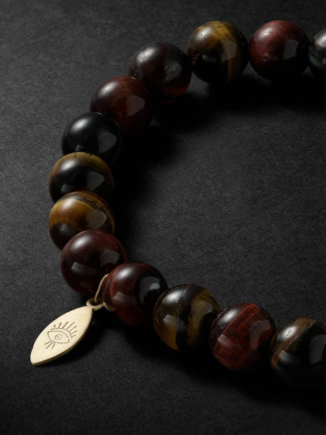 Jacquie Aiche - Tigers Eye and 14-Karat Gold Beaded Bracelet
