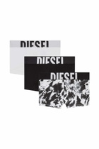 Diesel 3-pack of stretch cotton trunks with print - Trunks Mens in Black