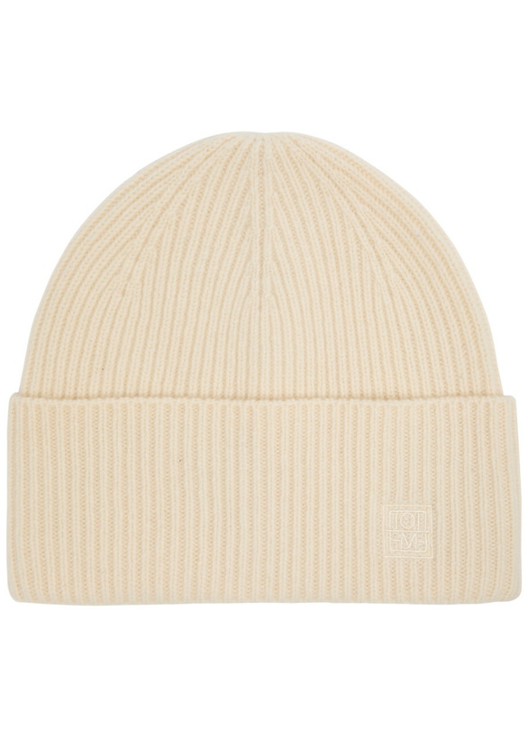 Photo: Toteme Ribbed Wool-blend Beanie - White - One Size