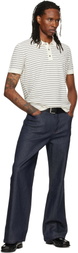 A.P.C. Off-White Fitted Striped Polo