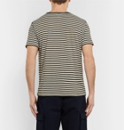 Armor Lux - Héritage Striped Cotton and Linen-Blend T-Shirt - Dark green