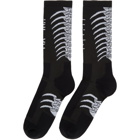 Unravel Black Back Bone High Socks