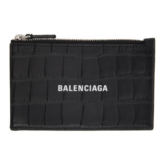 Photo: Balenciaga Black Croc Zip Cash Wallet