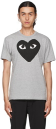 COMME des GARÇONS PLAY Grey & Black Big Heart T-Shirt