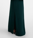 Costarellos Caped embellished crêpe gown