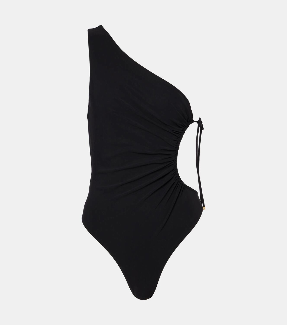 Saint Laurent Gathered one-shoulder swimsuit
