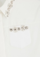 Huishan Zhang Logan Crystal-embellished Faille Shirt White