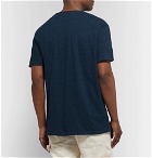 KAPITAL - Printed Mélange Cotton-Jersey T-Shirt - Storm blue