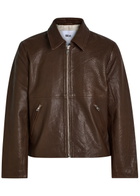 Won Hundred Dutton Textured Leather Jacket Dark Red