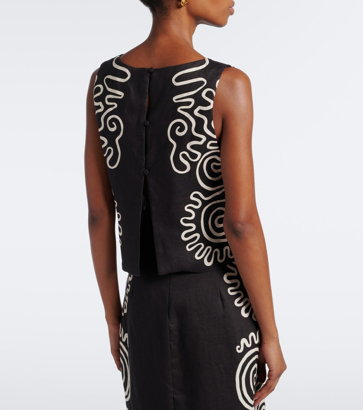 Cala de la Cruz Avelino printed linen top