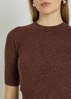 Brunello Cucinelli Metallic Cashmere-blend top Burgundy