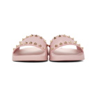 Valentino Pink Valentino Garavani Rockstud Pool Slides